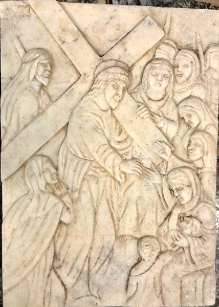 A complete set of fifteen pieces made out of marble of the Via Dolorosa Depiction of Jesus. Middle of 18th Century.