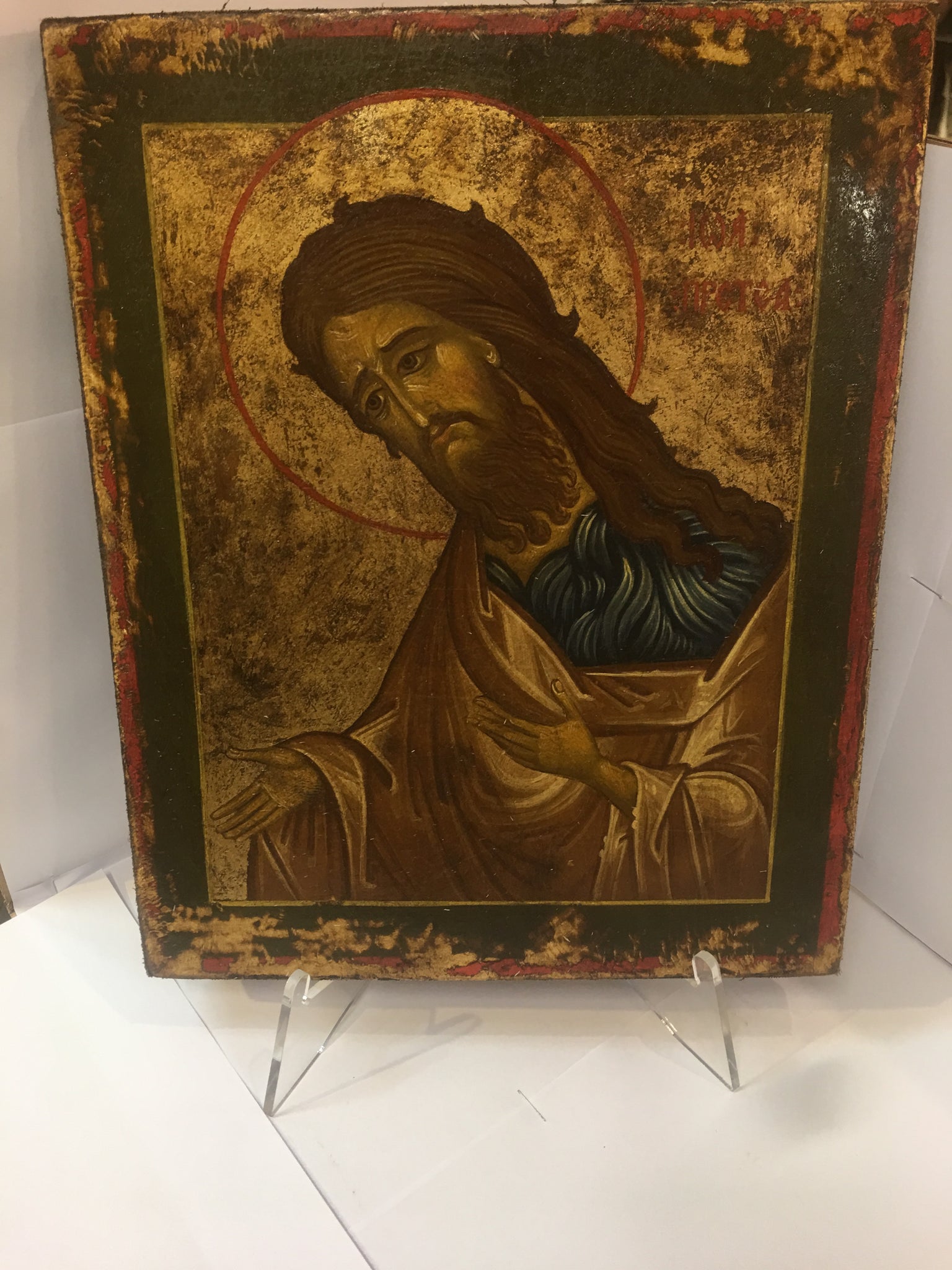Antique Russian icon of ST. John the Baptist 19th century