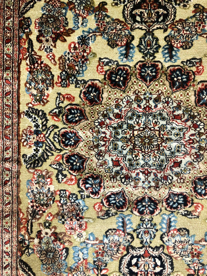 Persian Qom handmade silk on silk Carpet.