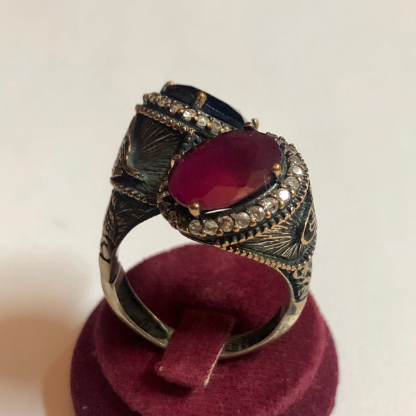 A 925 Silver Ring with Sapphire stones.