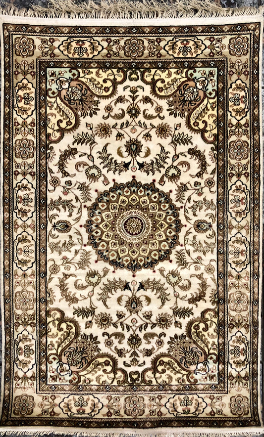 Persian Qom handmade silk on silk Carpet.