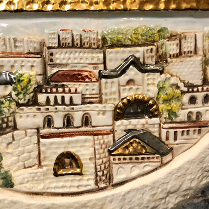 Jerusalem made of The holy City Clay. Platinum and Gold of 24 carat.