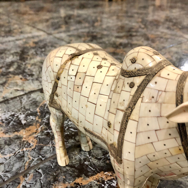 Ox made out of pure ivory. 90 years old.