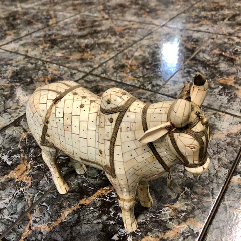 Ox made out of pure ivory. 90 years old.