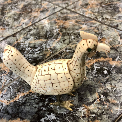 Ostrich made out of pure clay. 90 years old.