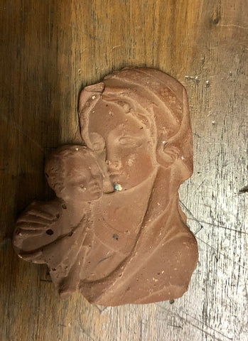 A Statue of The Virgin Mary with her child.