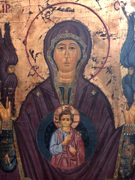 Mother of sign, handmade russian icon, 18th Century.