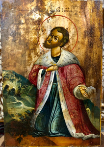A Handmade Russian icon of Jesus Christ. 19th Century.