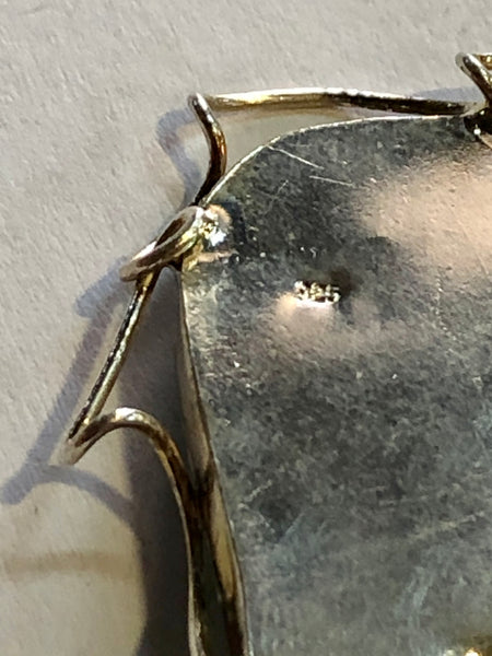 Roman Glass, silver pendant 925.