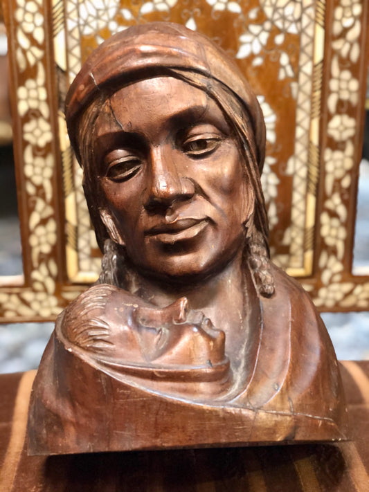 The Virgin Mary. Wooden Statue.