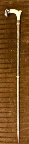 Persian silver walking-stick with Ivory and an interior knife.