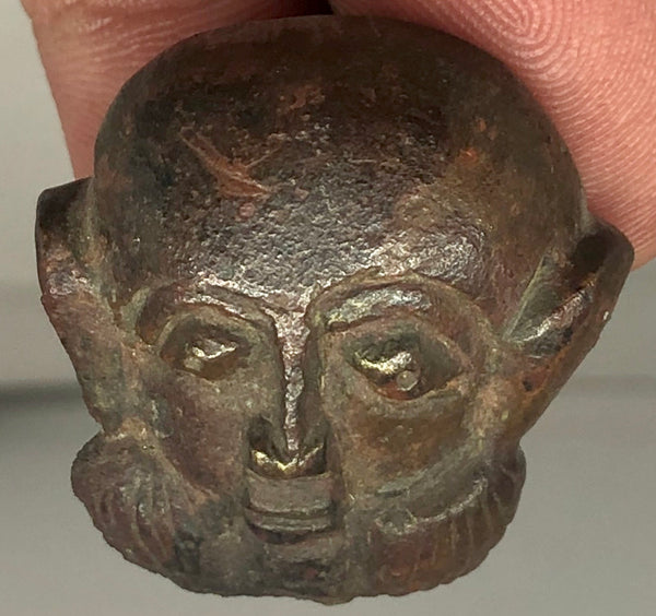 A Hellenistic Bronze Statue of a Man’s Face. 330-63 B.C.E