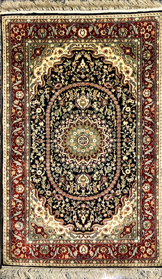 Persian Qom handmade silk on silk Carpet.