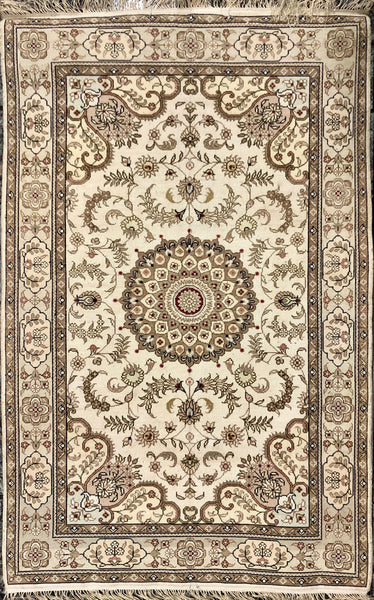 Persian Qom handmade silk on silk Carpet.