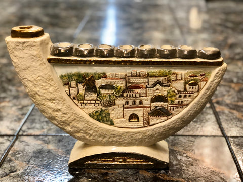 Jerusalem made of The holy City Clay. Platinum and Gold of 24 carat.