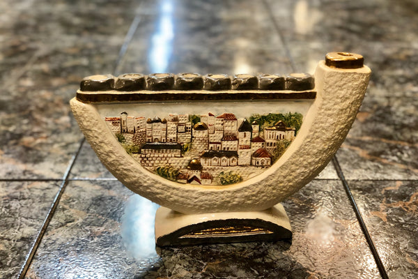 Jerusalem made of The holy City Clay. Platinum and Gold of 24 carat.