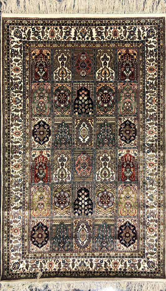 Persian Qom handmade silk on silk Carpet.