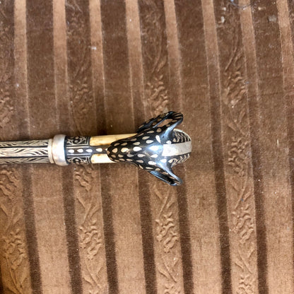 Persian silver walking-stick with Ivory and an interior knife.