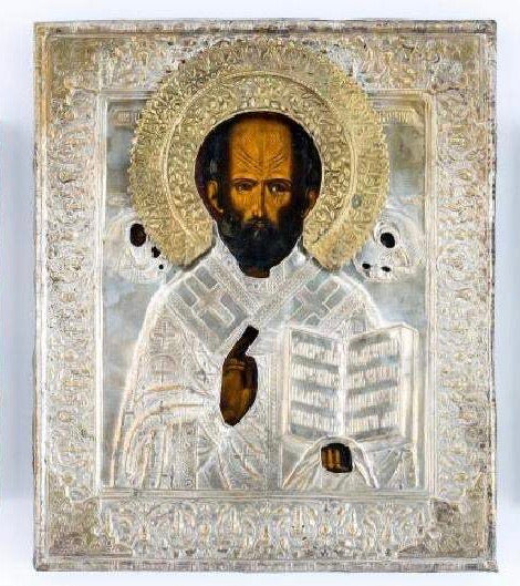 St. Nicholas, a handmade Russian icons, 19th Century.
