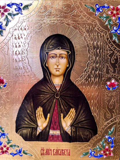 A handmade Russian icon of Our Lady. 20th Century.