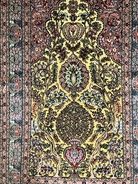 Persian Qom handmade silk on silk Carpet.