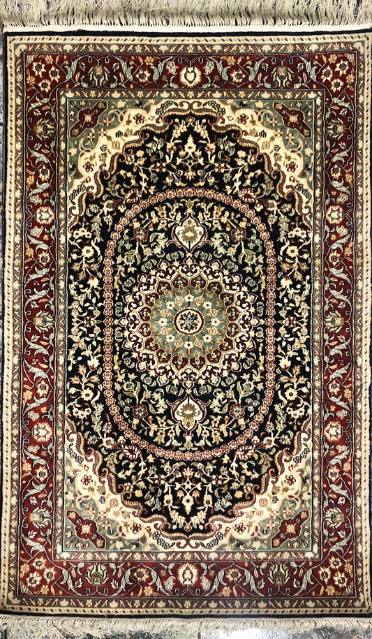 Persian Qom handmade silk on silk Carpet.