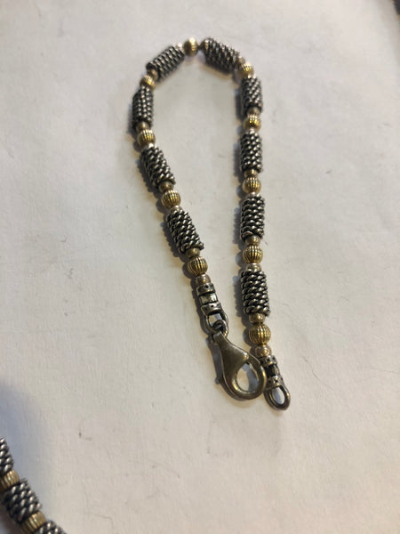 An antique Silver-Gold plated set of a Necklace and Bracelet 925.