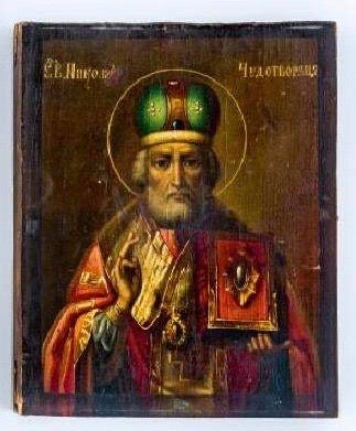 Nicholas, a handmade Russian icons, 19th Century.