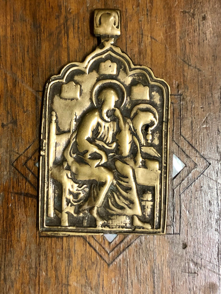 A handmade Bronze Russian icon of St. John the Evangelist. 18th Century.