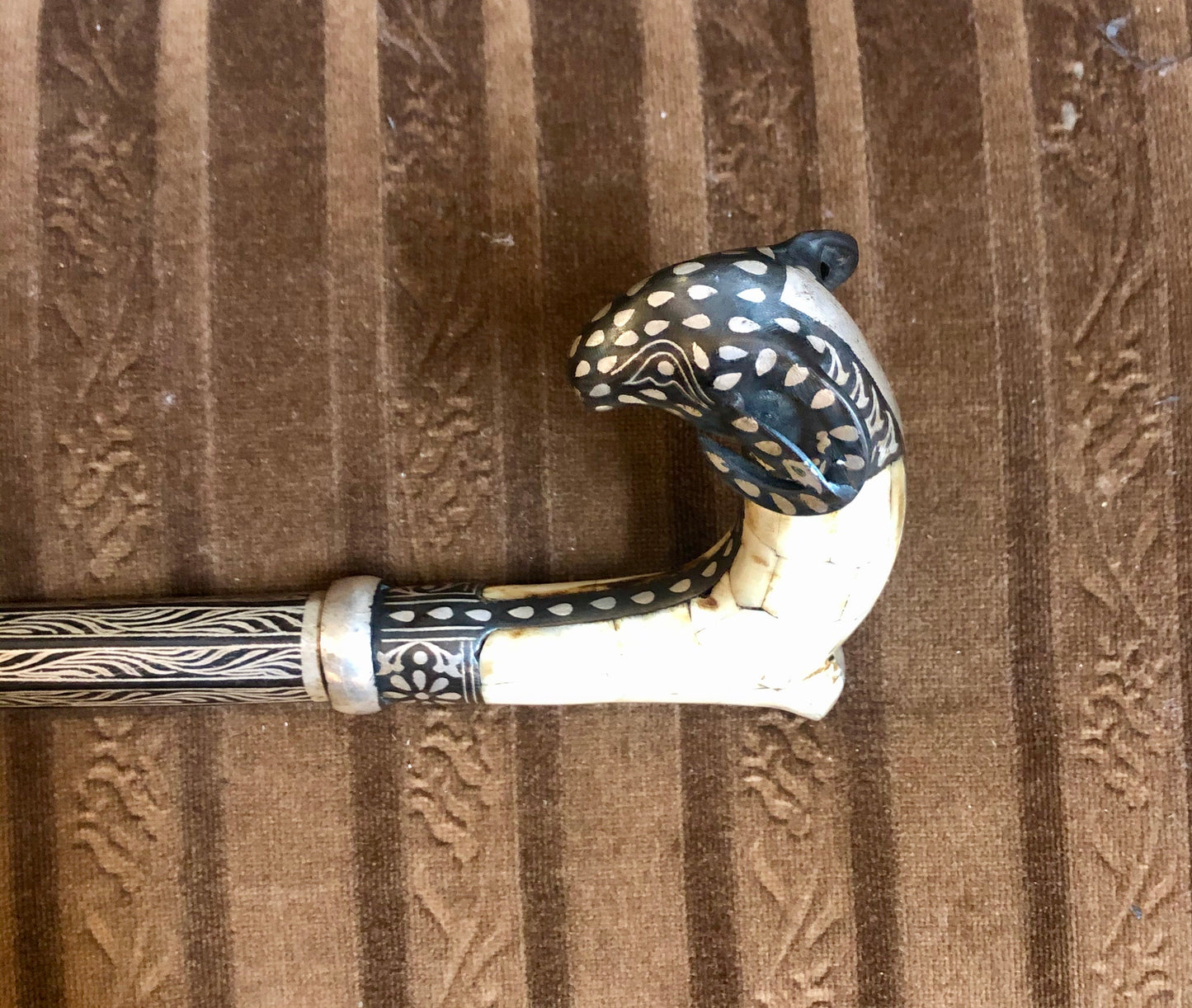 Persian silver walking-stick with Ivory and an interior knife.