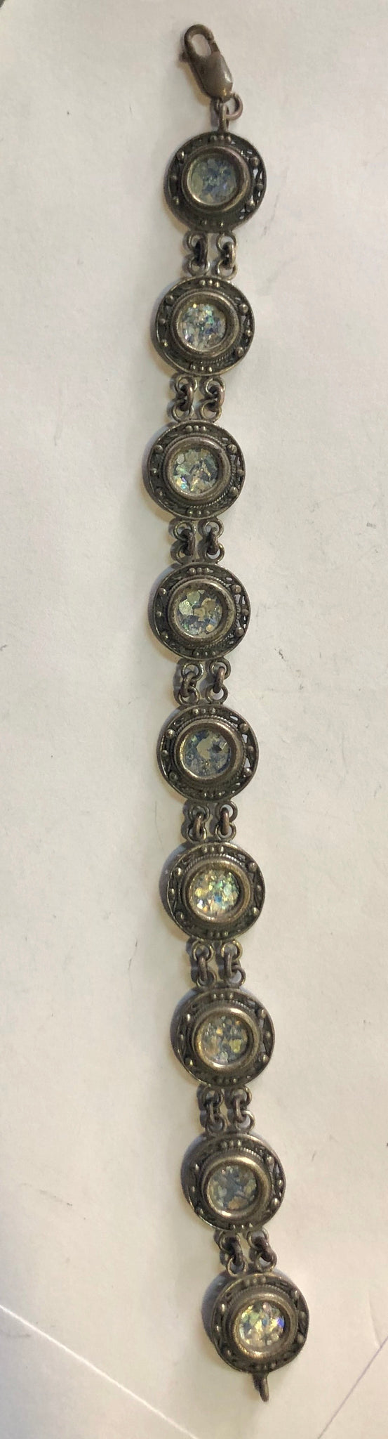 Roman Glass, Silver Bracelet 925.