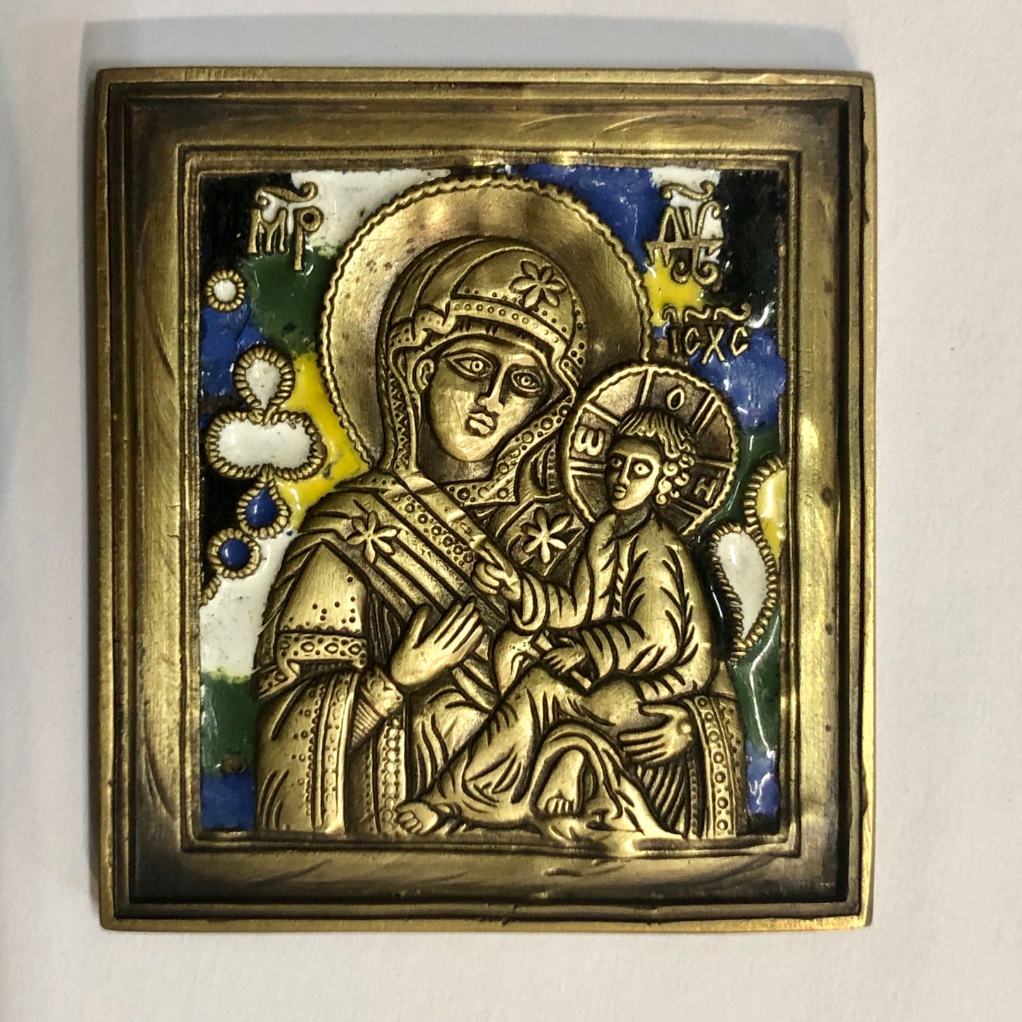 A handmade Bronze Russian of Mother of God. 19th Century.