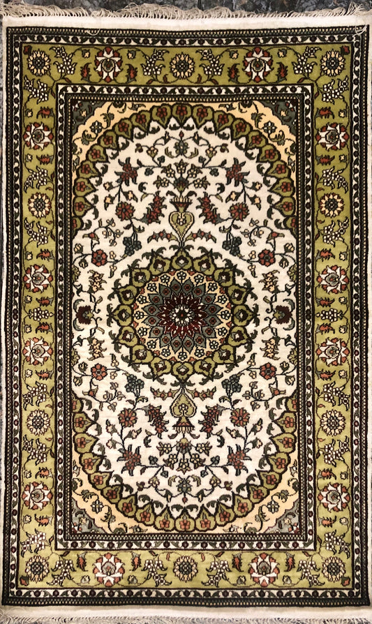 Persian Qom handmade silk on silk Carpet.