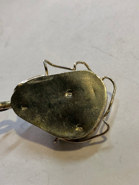 Roman Glass, silver pendant 925.