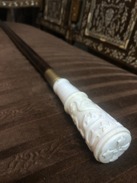 A handmade Walking-stick, made out of Ivory.