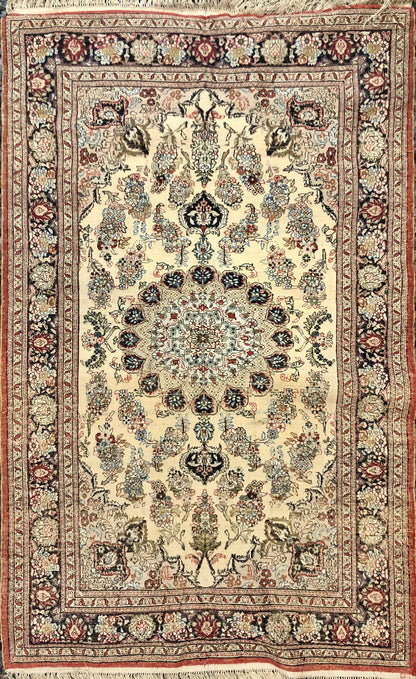 Persian Qom handmade silk on silk Carpet.