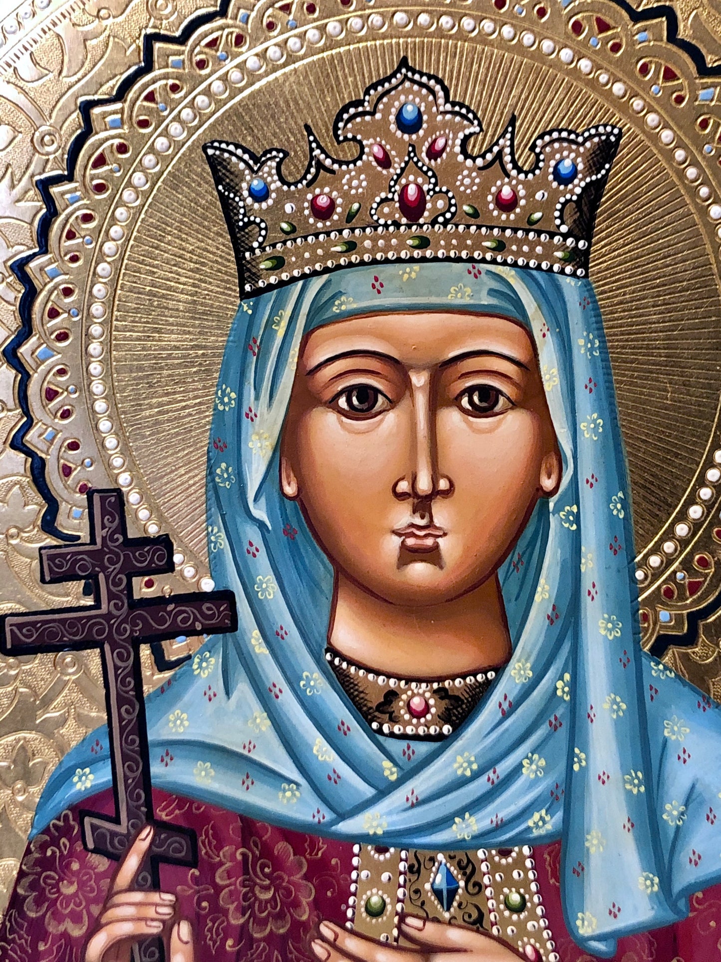 Mary Magdalena, handmade Russian Icon of 20th Century.