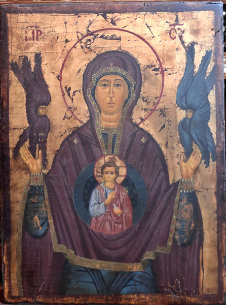 Mother of sign, handmade russian icon, 18th Century.