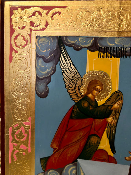 A Russian Icon of Annunciation, handmade of the 20th Century.
