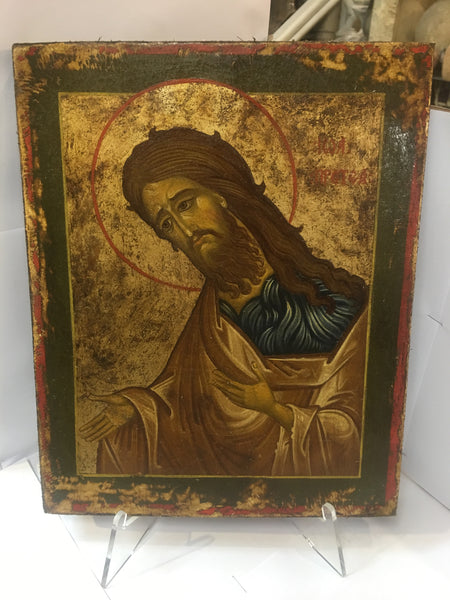 Antique Russian icon of ST. John the Baptist 19th century