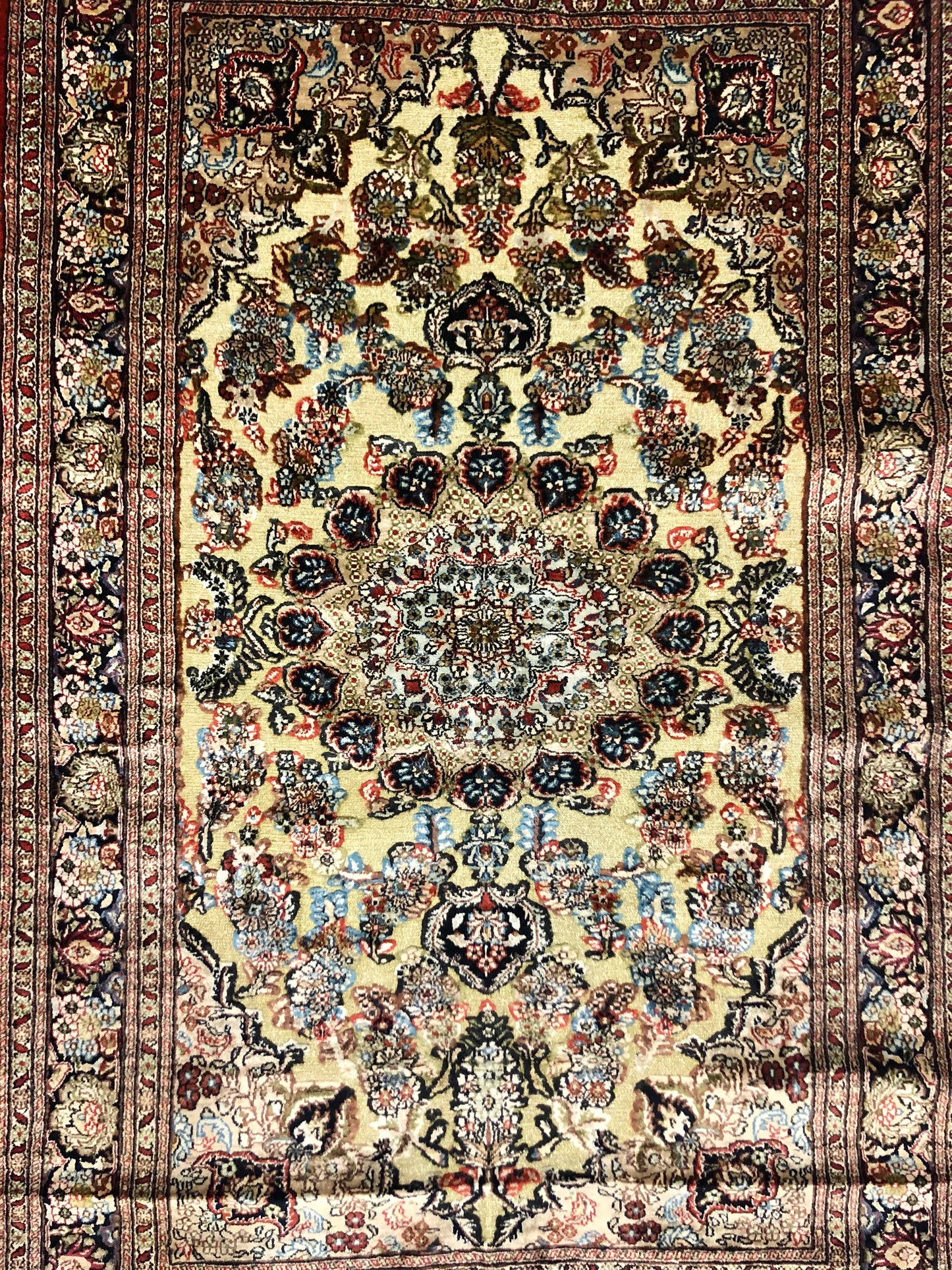 Persian Qom handmade silk on silk Carpet.