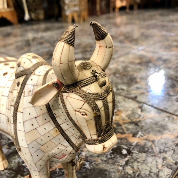 Ox made out of pure ivory. 90 years old.