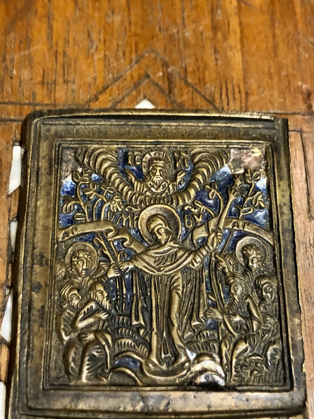 A handmade Bronze Russian icon Mother of All. 19th Century.