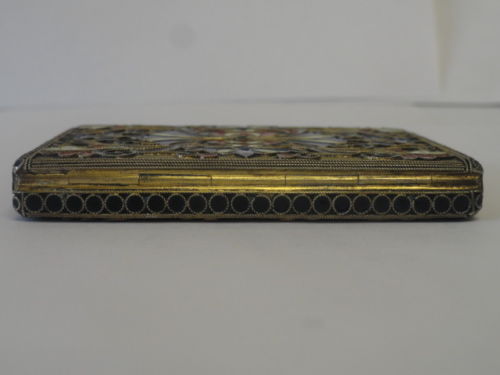 Soviet Era antique Russian silver cloisonne enamel cigarette case
